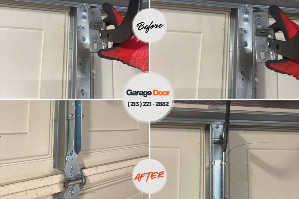 Before and after: garage door repair Prospect Park, PA
